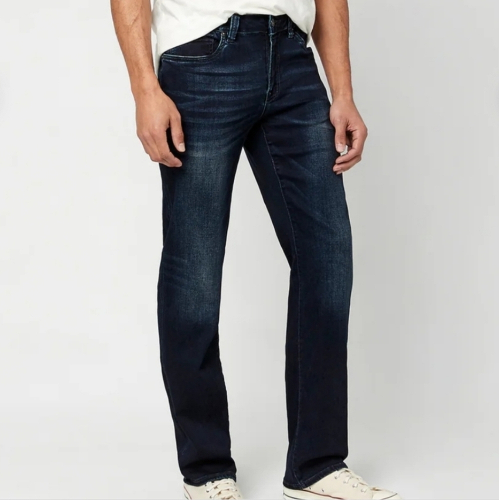 BUFFALO DAVID BITTON Men's "Driven" Relaxed Straight Faded Dark Wash Jeans 33x34